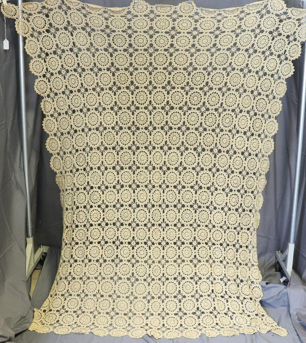Vintage Lacy Crochet Table Cloth, Hand Crochet (1 of 4)