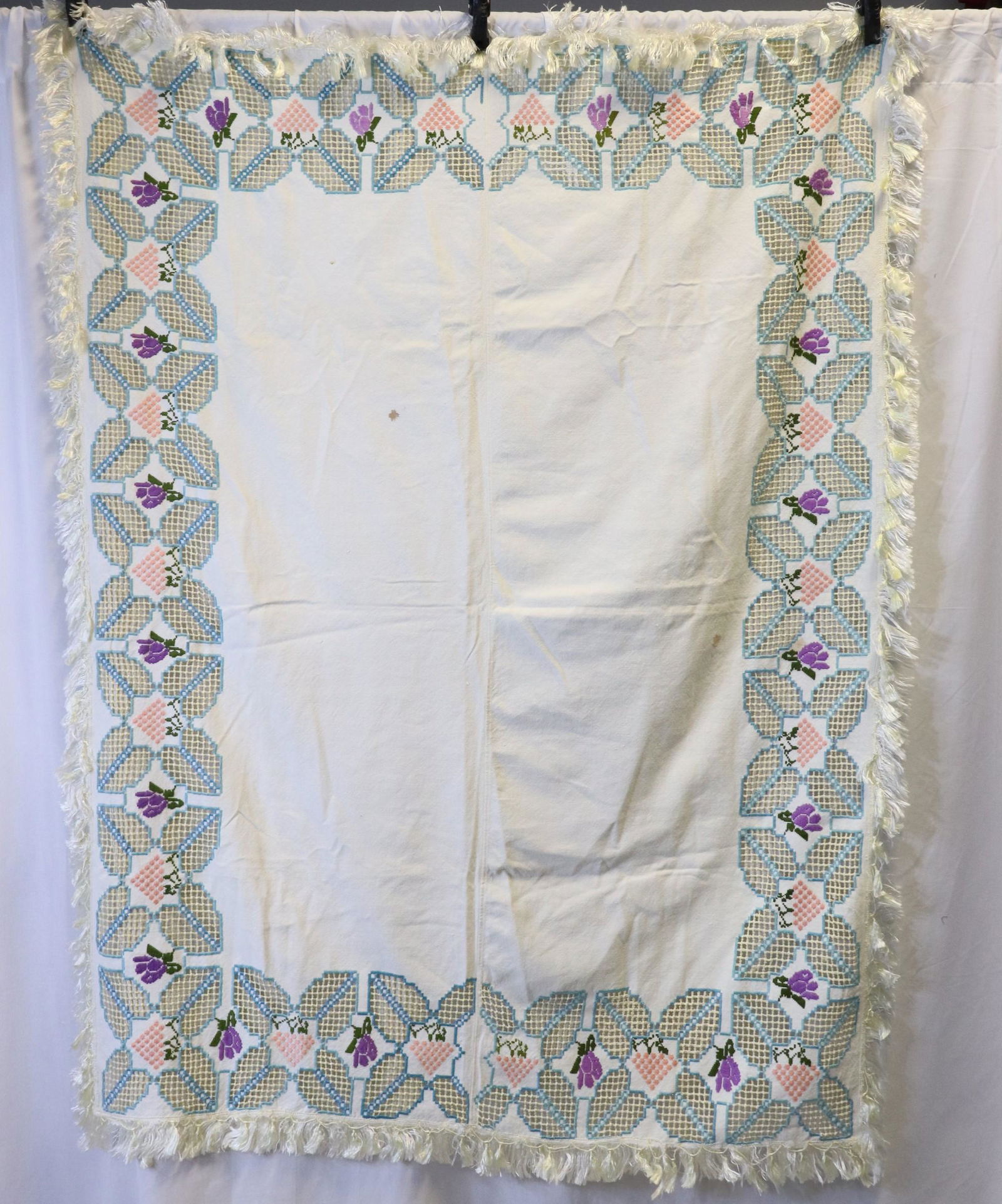 Vintage Cut Work & Embroidered Table Cloth (1 of 7)