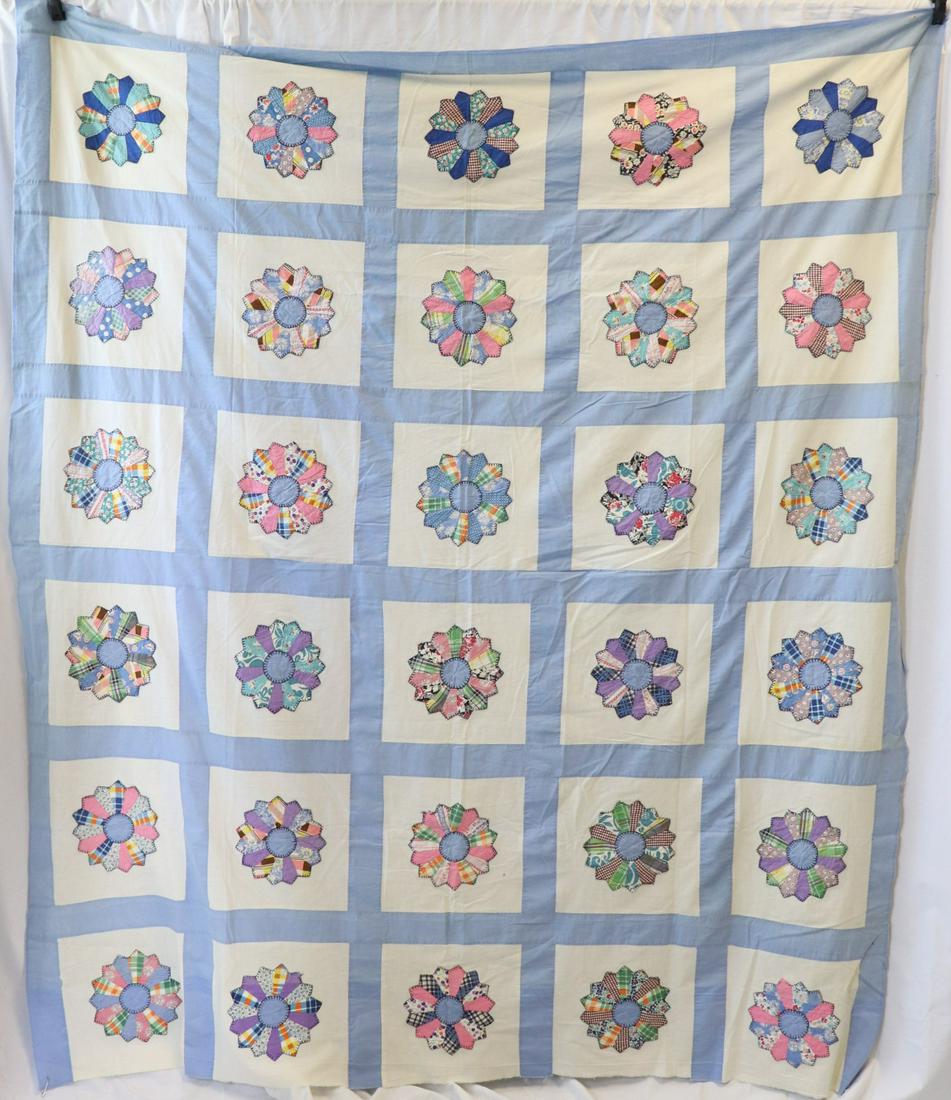 Vintage 1930's Floral Applique Quilt Top (1 of 6)