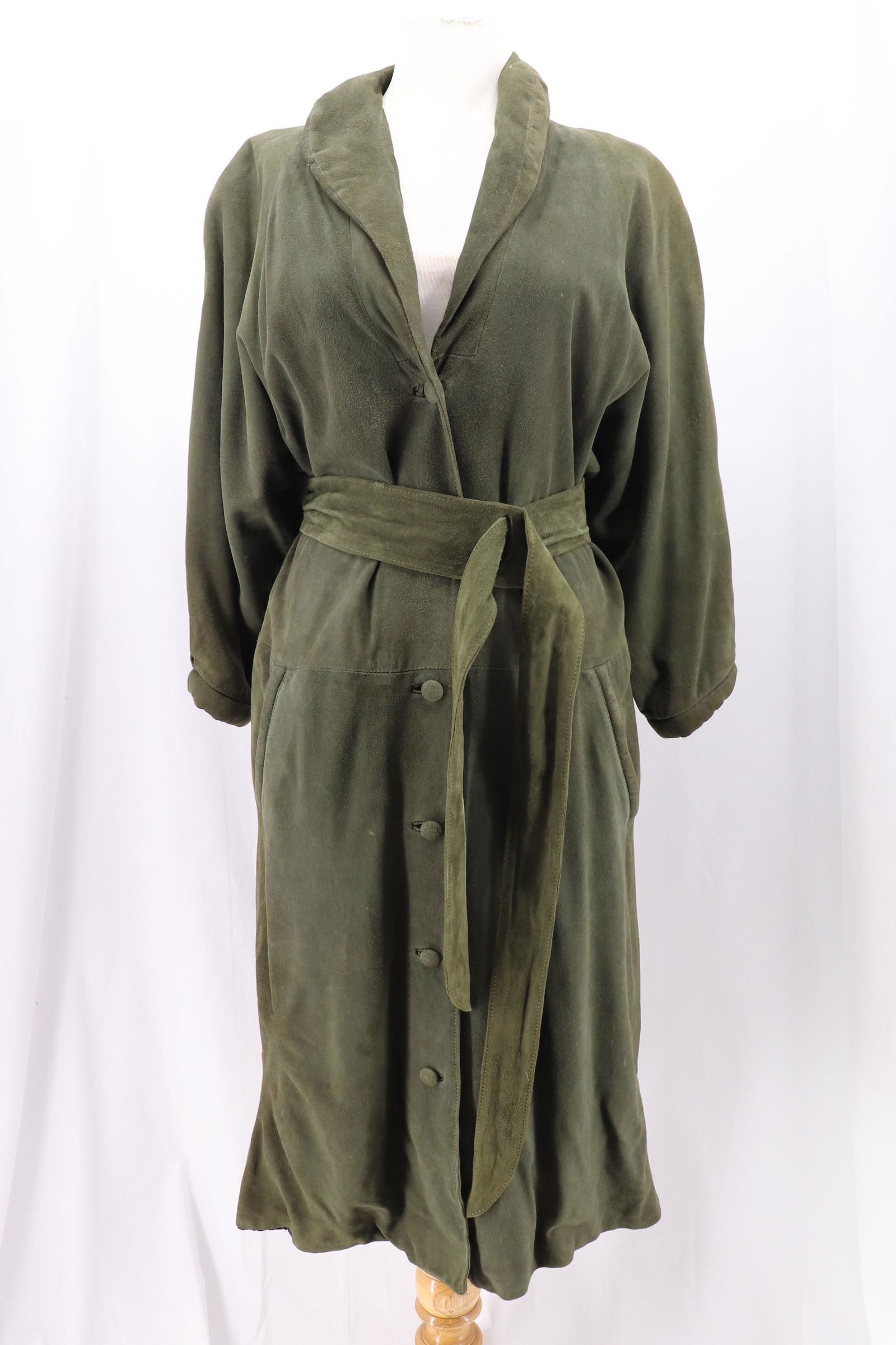 Vintage 1980's Green Suede Coat, by La Badin (1 of 13)