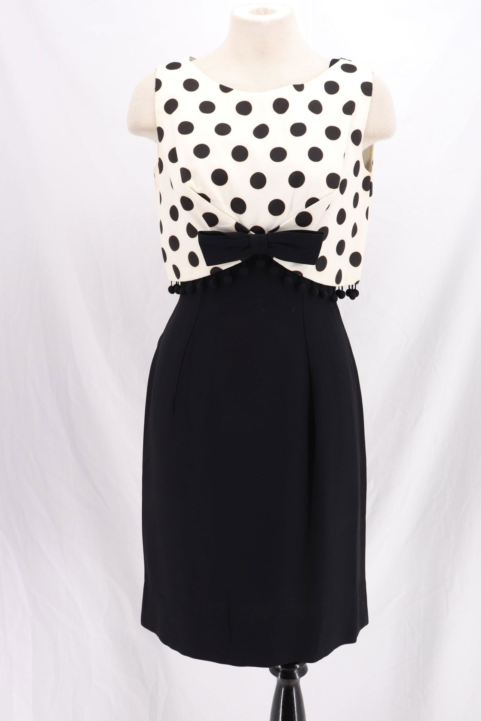 Vintage 1960's Black Cocktail Dress Set with Pola-Dot (1 of 12)