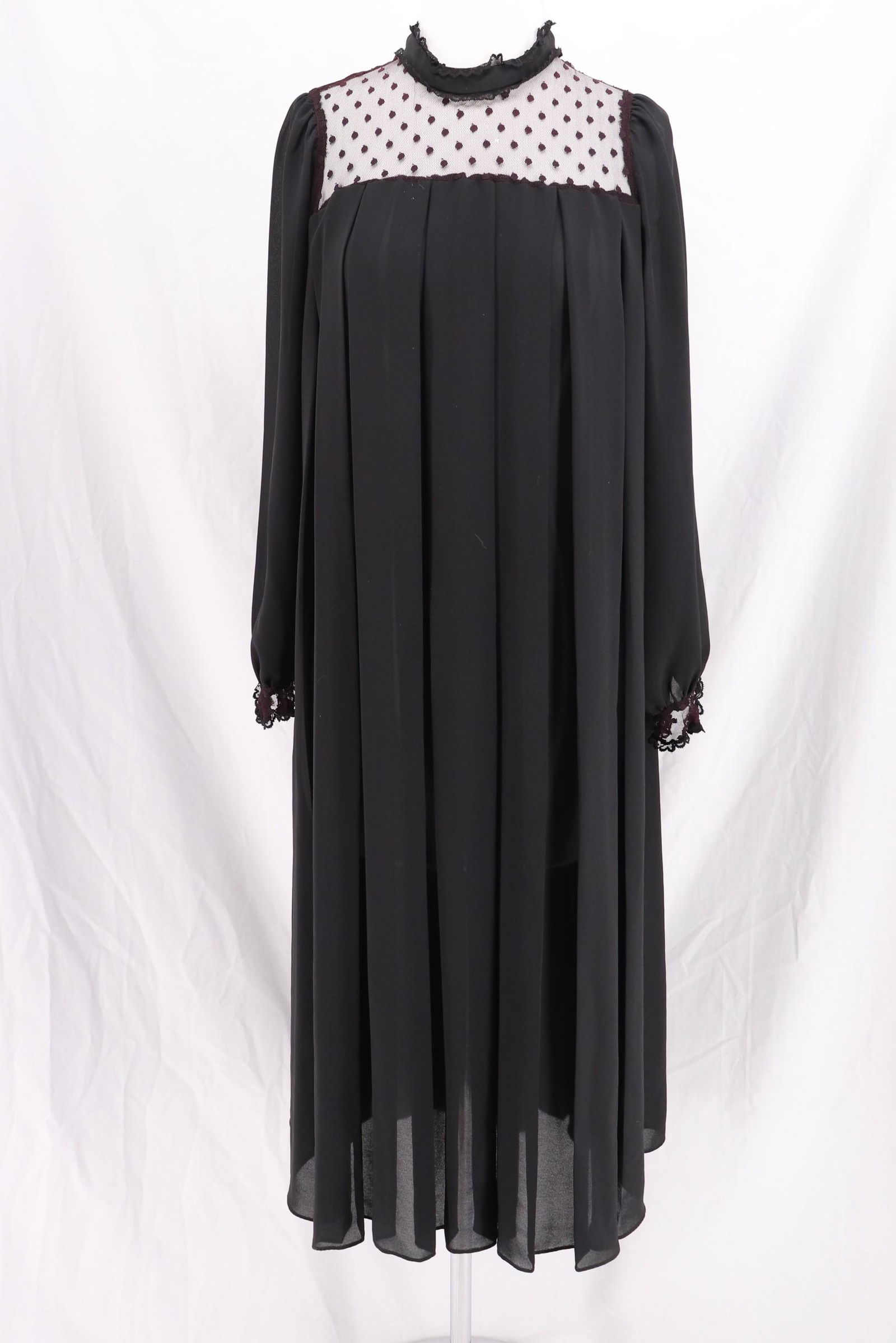 Vintage 1960's Pleated Black Chiffon/Rayon Tent Style (1 of 12)