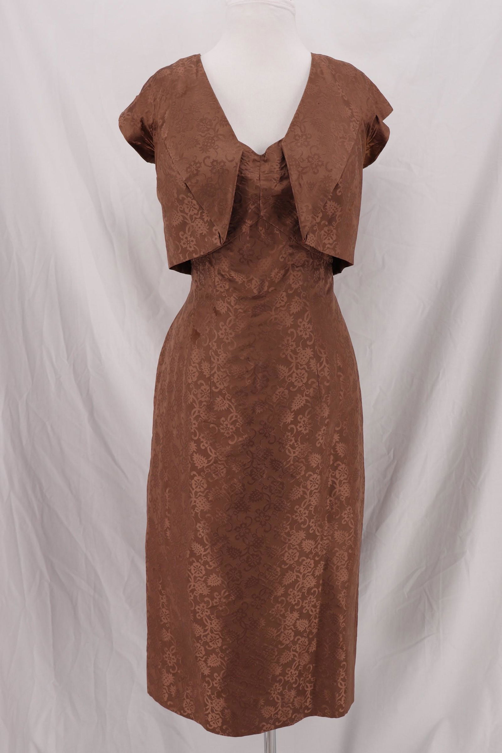 Vintage 1960's Brown Silk Cocktail Dress (1 of 13)