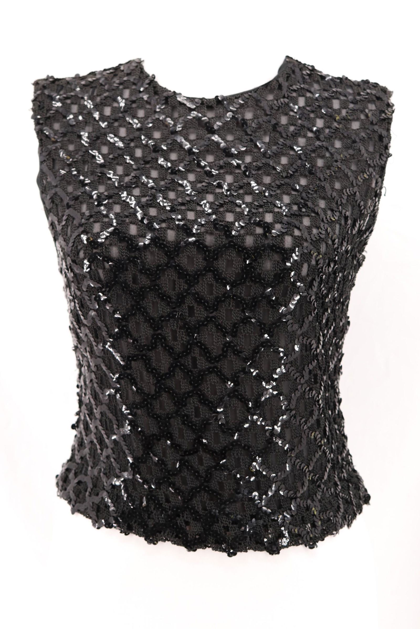 Vintage CAROL BRENT Sequin, Knit & Silk Ladies Top (1 of 10)