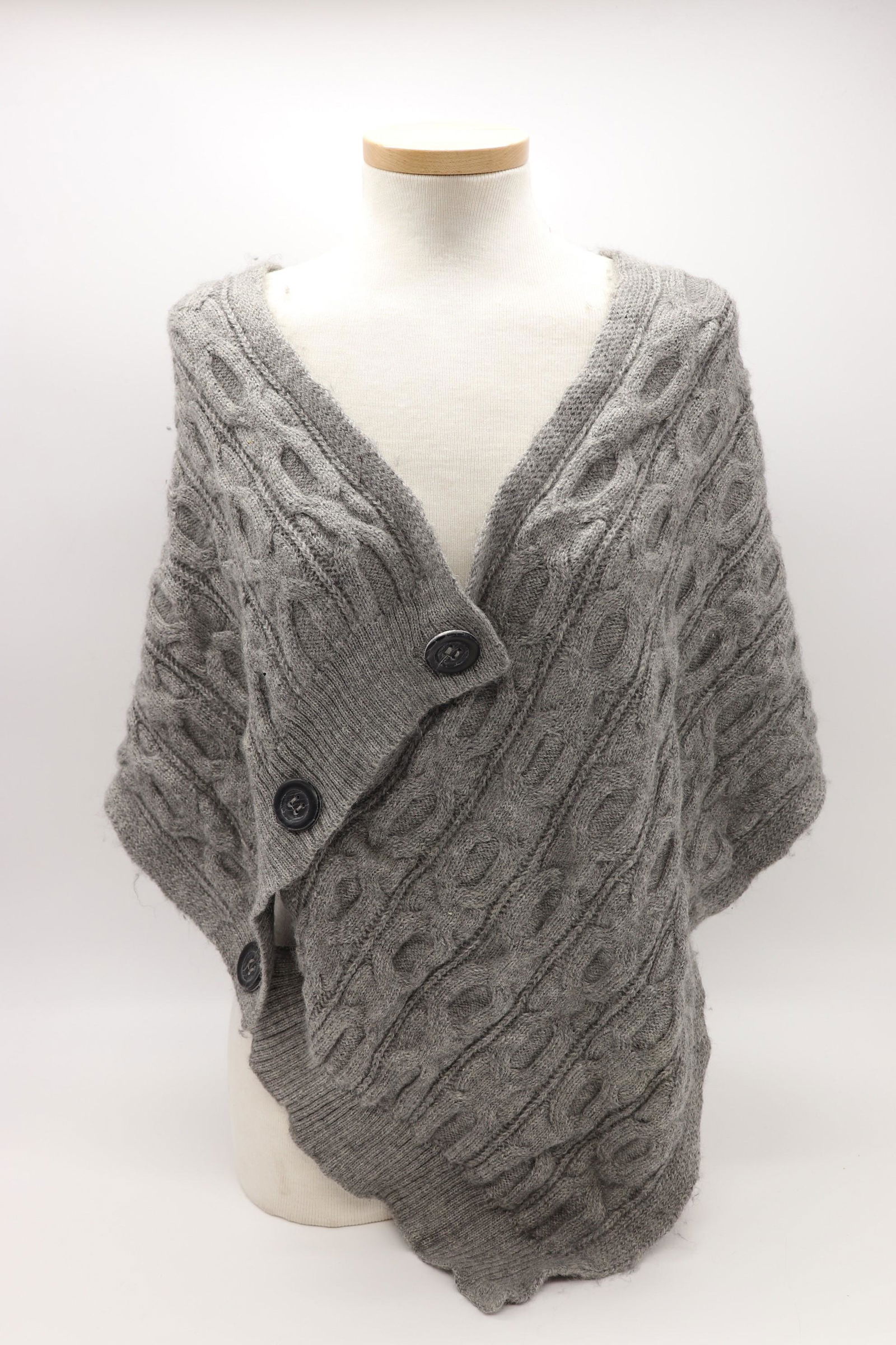 Vintage New with Tags, Gray Alpaca Shrug: button front shrug by KUNA, baby Alpaca
