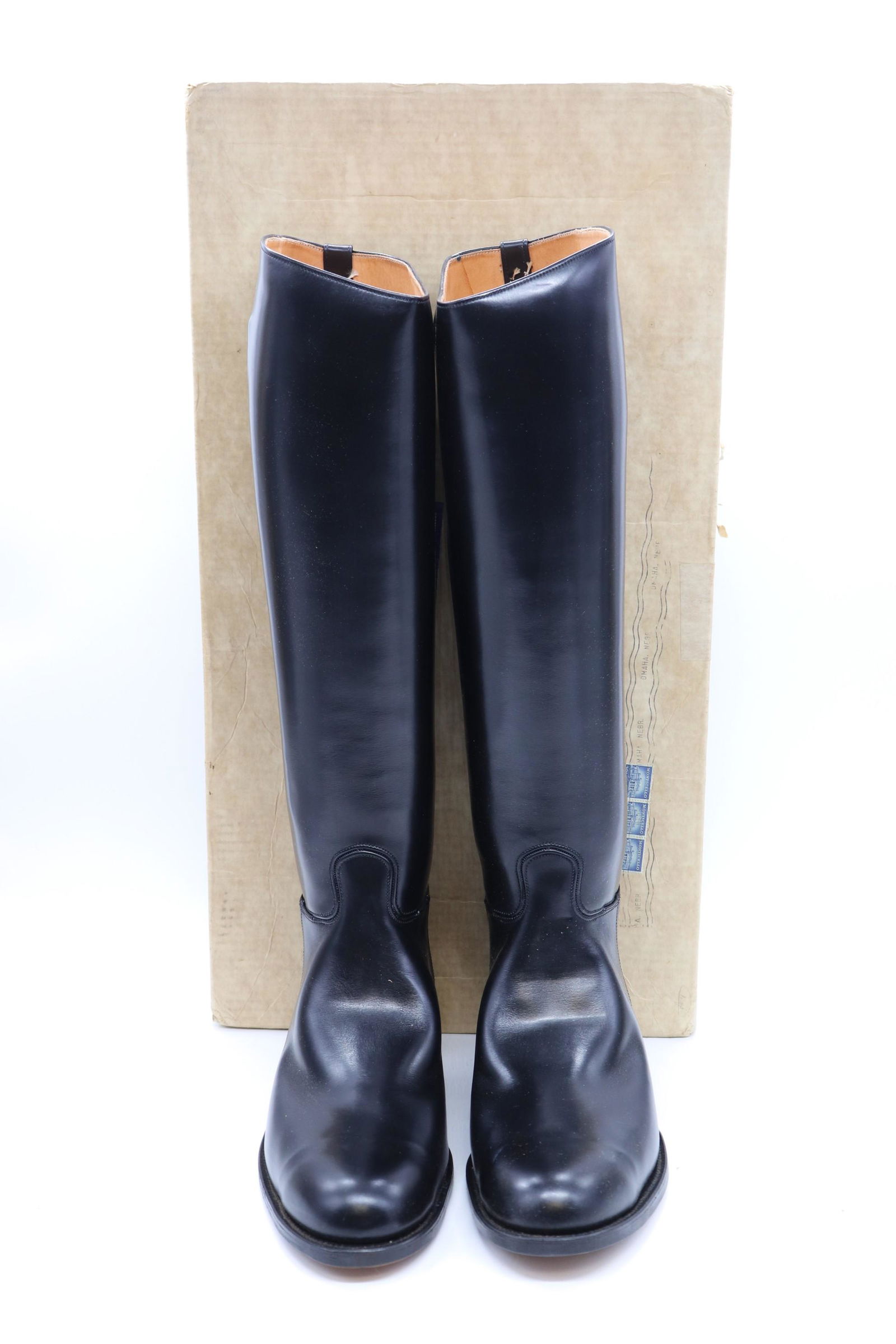 Vintage Men's Black Riding Boots, New in Box (1 of 16)