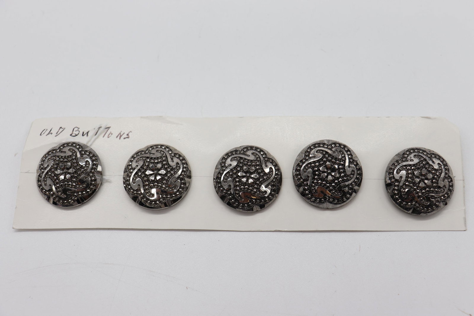 Lot of 5 Antique Marcasite Buttons (1 of 4)