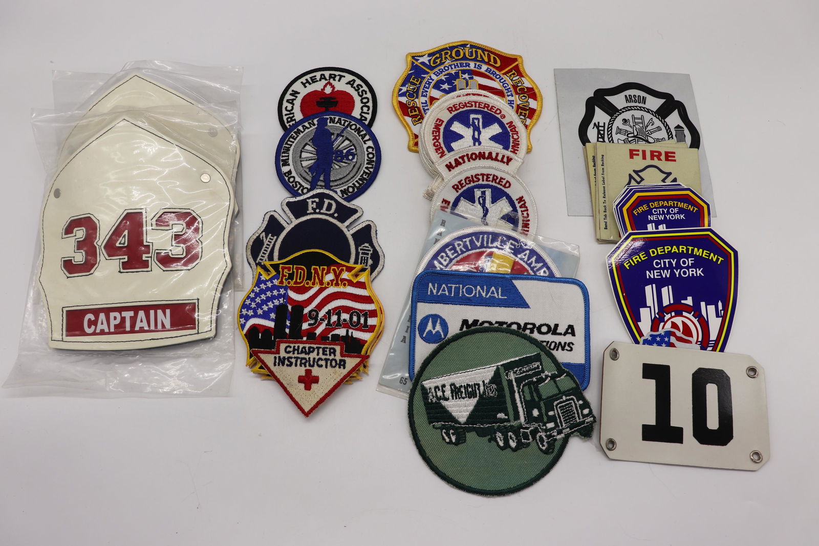 Lot of Vintage Patches, Fire Helmet Badges, and (1 of 6)