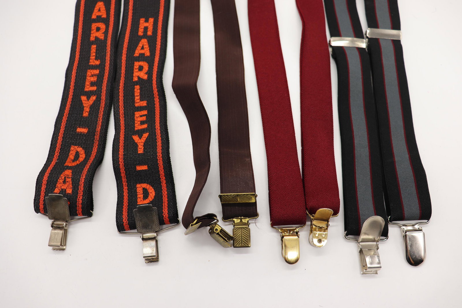Lot of 4 Pair Vintage Suspenders, Harley Davidson: one pair Harley Davidson, and others
