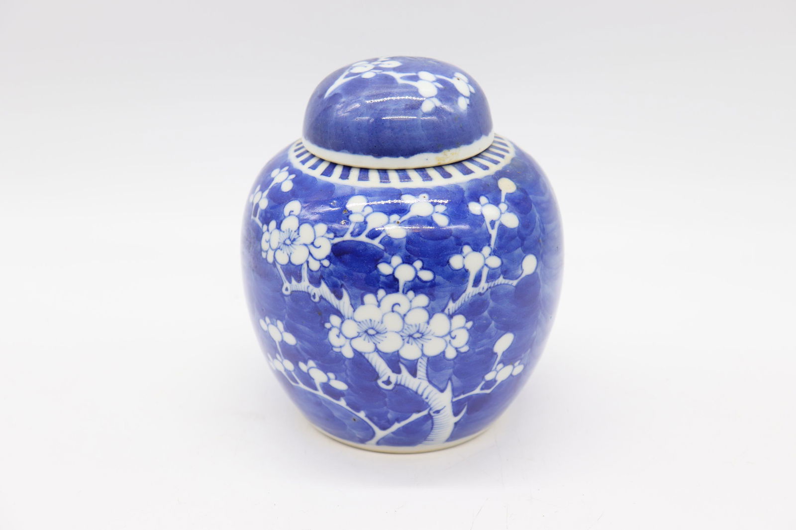 Blue & White Hand Painted Porcelain Ginger Jar, Signed (1 of 3)