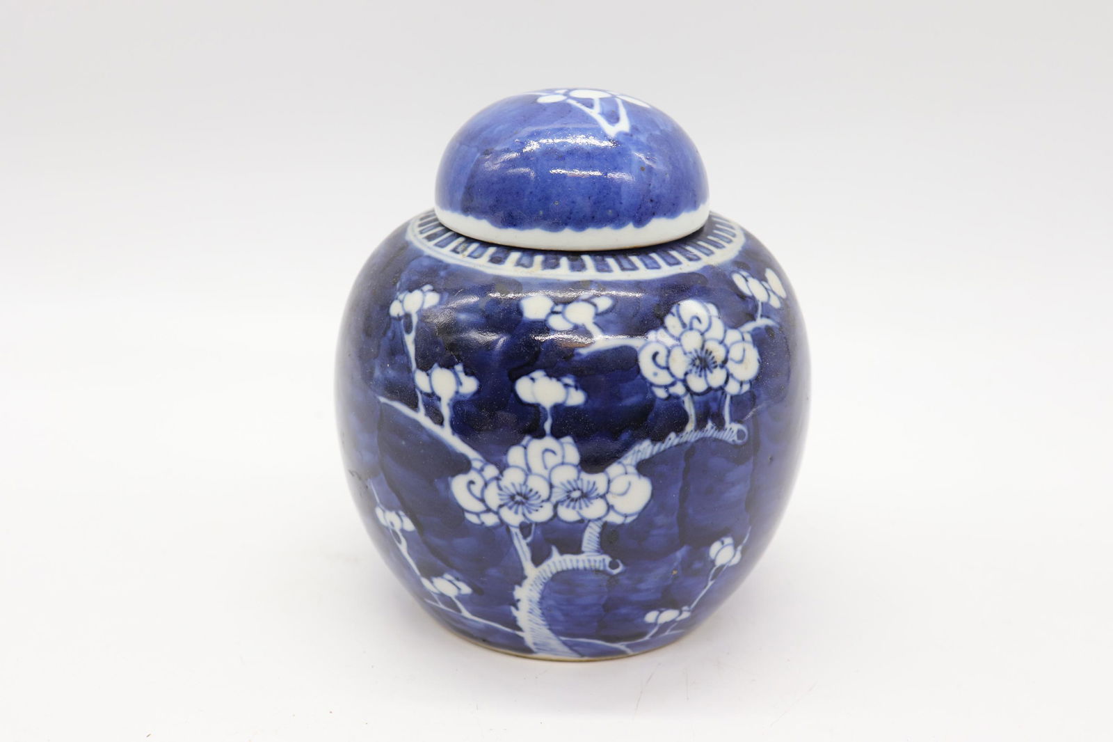 Blue & White Hand Painted Porcelain Ginger Jar, Signed (1 of 4)