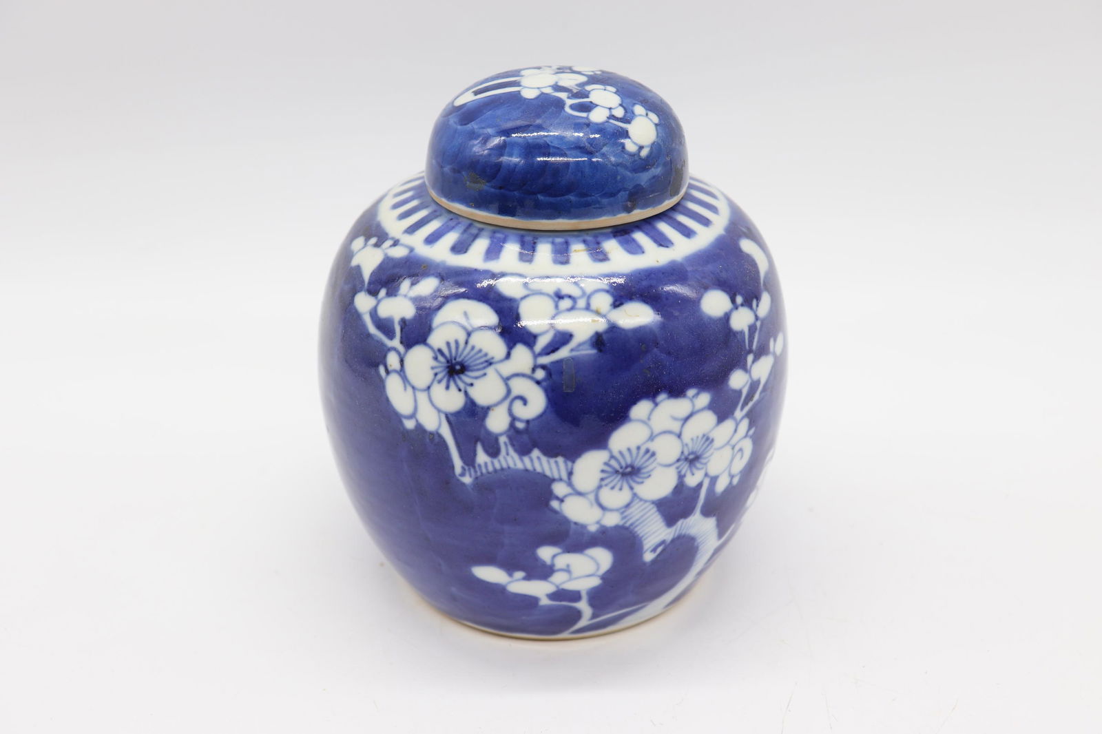 Blue & White Hand Painted Porcelain Ginger Jar, Signed (1 of 4)