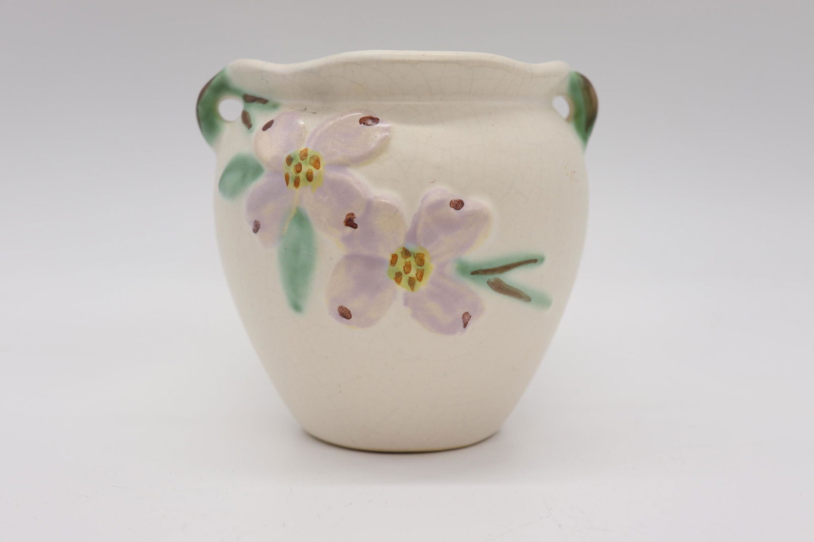 Vintage Weller Apple Blossom Double Handle Pot (1 of 5)