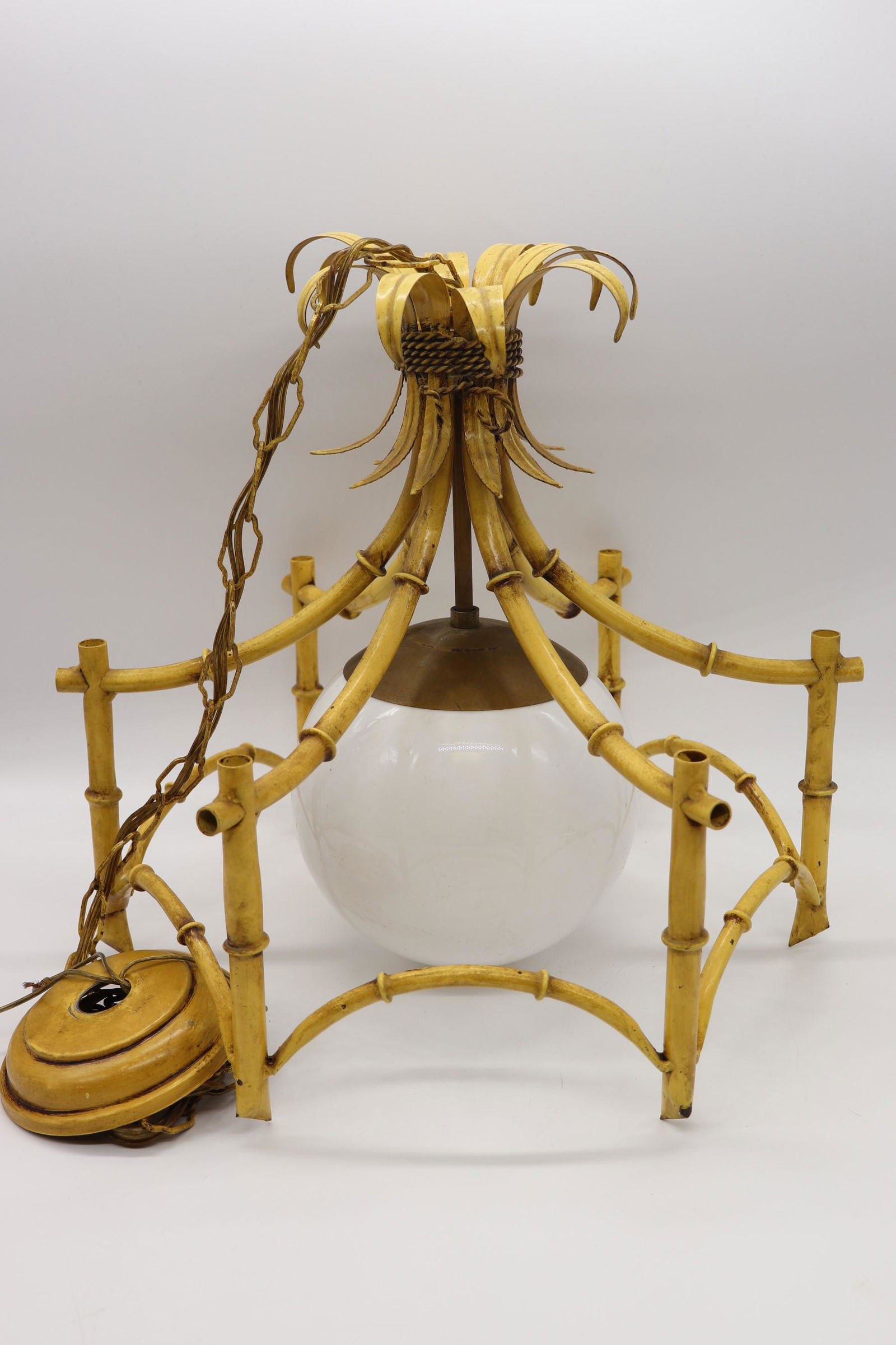 Vintage Faux Bamboo Mid-Century Hanging Light (1 of 5)