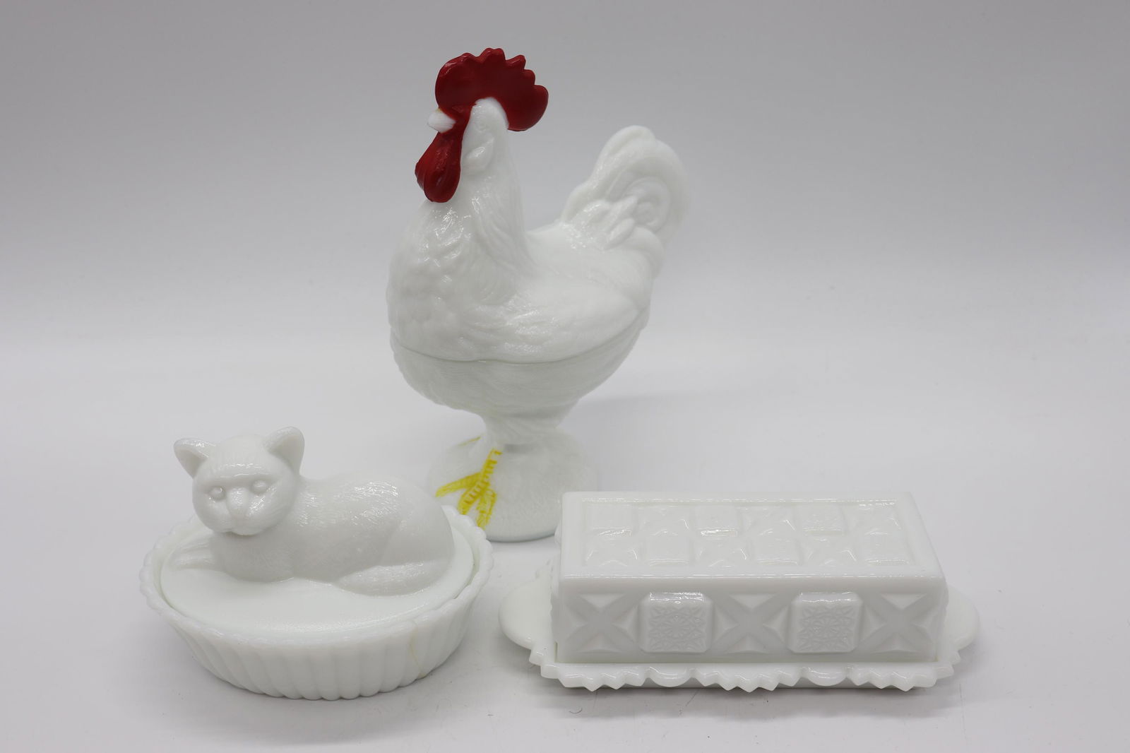 Lot of 3 Pieces Milk Glass, Westmoreland & Other (1 of 7)