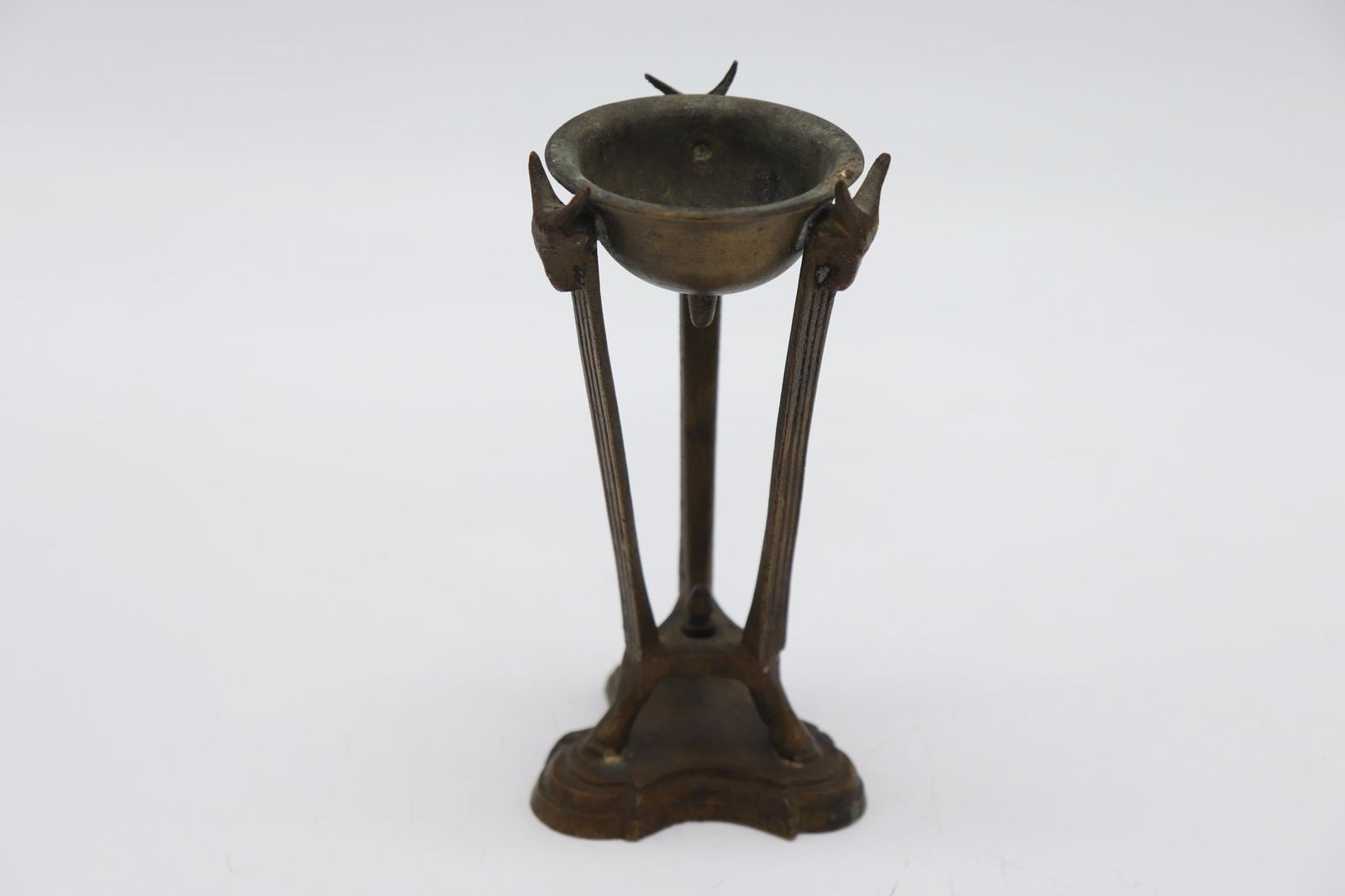 Antique Brass Incense Burner with Goat Heads (1 of 5)