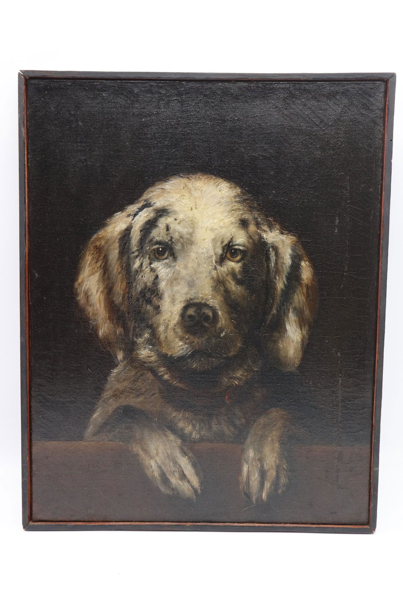 Antique Oil on Canvas Painting of Dog (1 of 11)