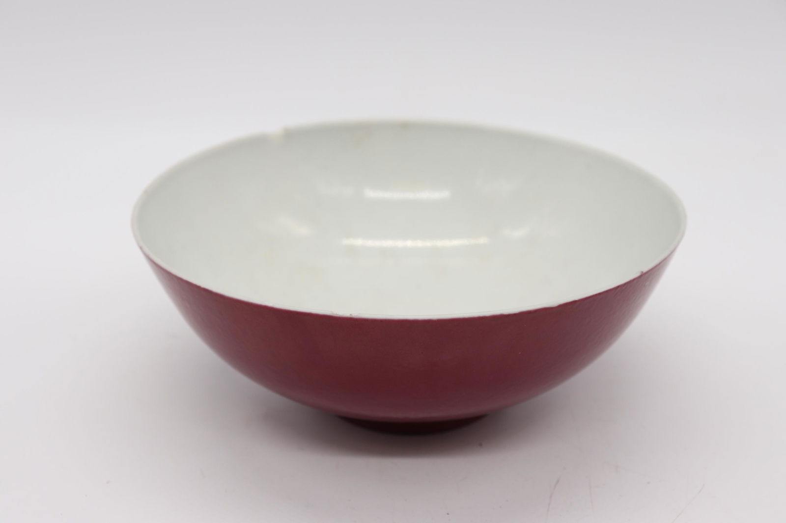 Antique Chinese Porcelain  Bowl with Red Under Glaze (1 of 4)