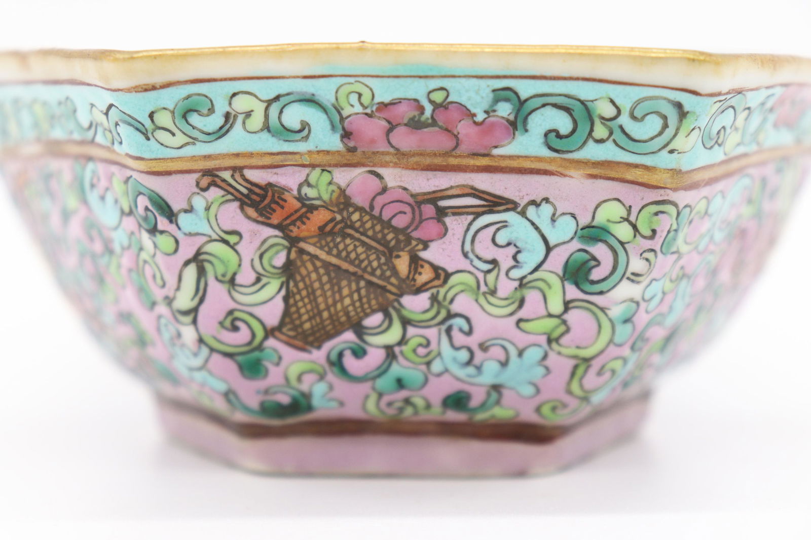 Antique Chinese Hand Painted Porcelain Bowl, Signed (1 of 6)