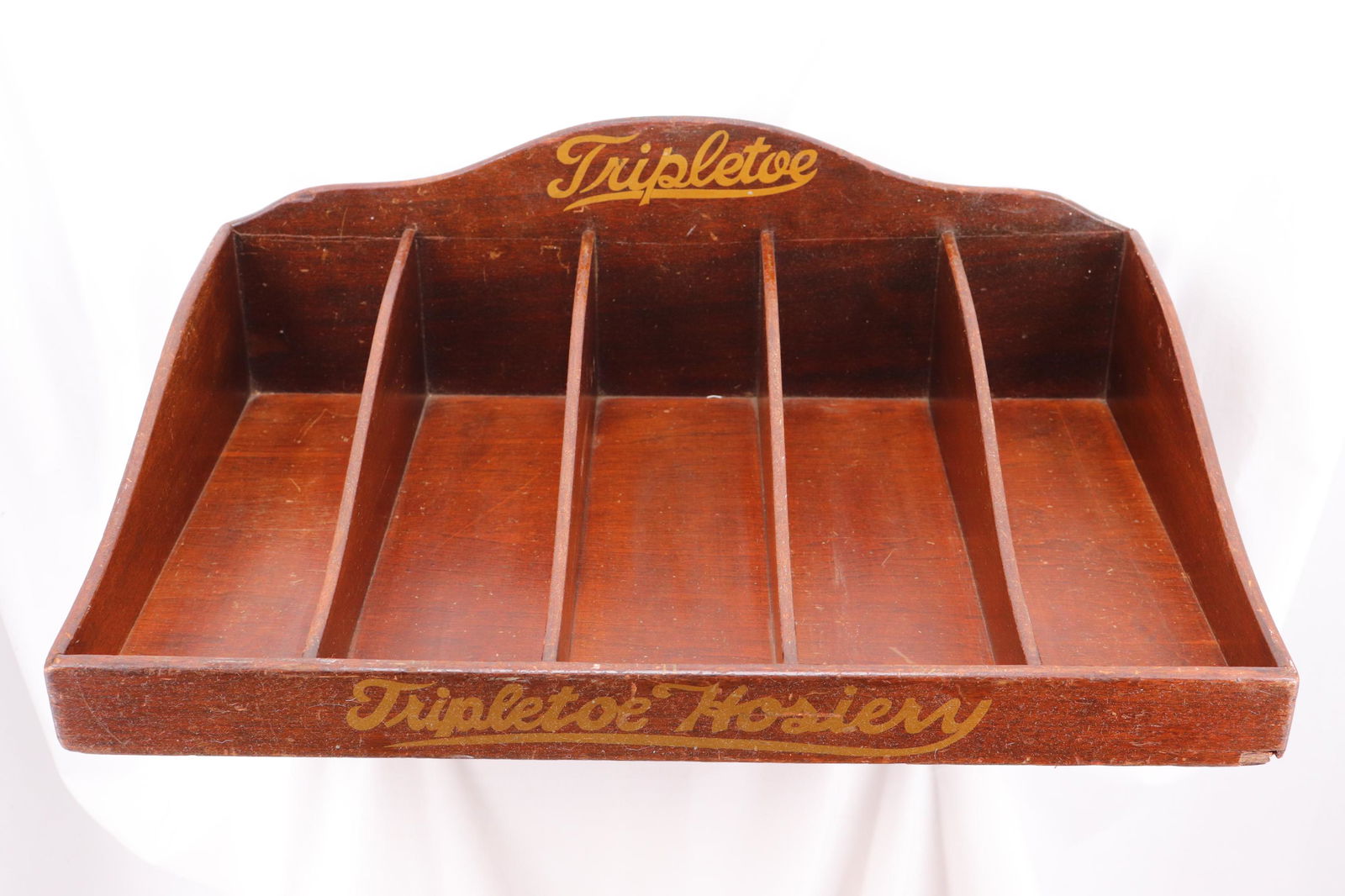 Antique Wood Tripletoe Hosiery Advertising Store (1 of 3)