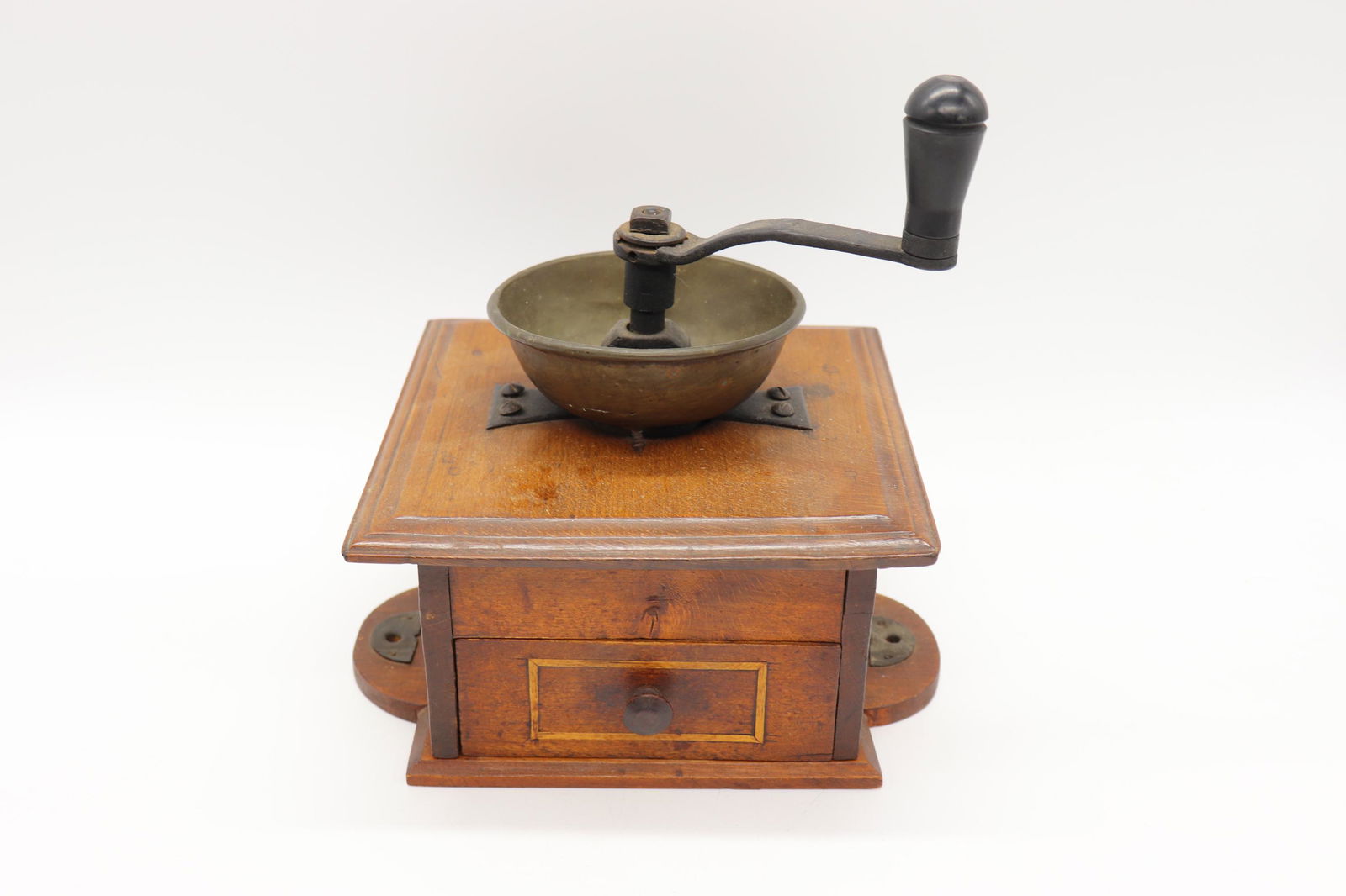 Antique Coffee Grinder, Cast Iron with Wood Case (1 of 4)