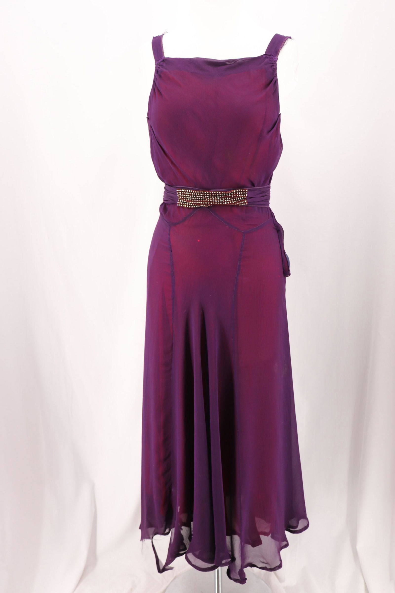 Vintage 1930's Purple Sheer Silk Party/ Dance Dress (1 of 7)