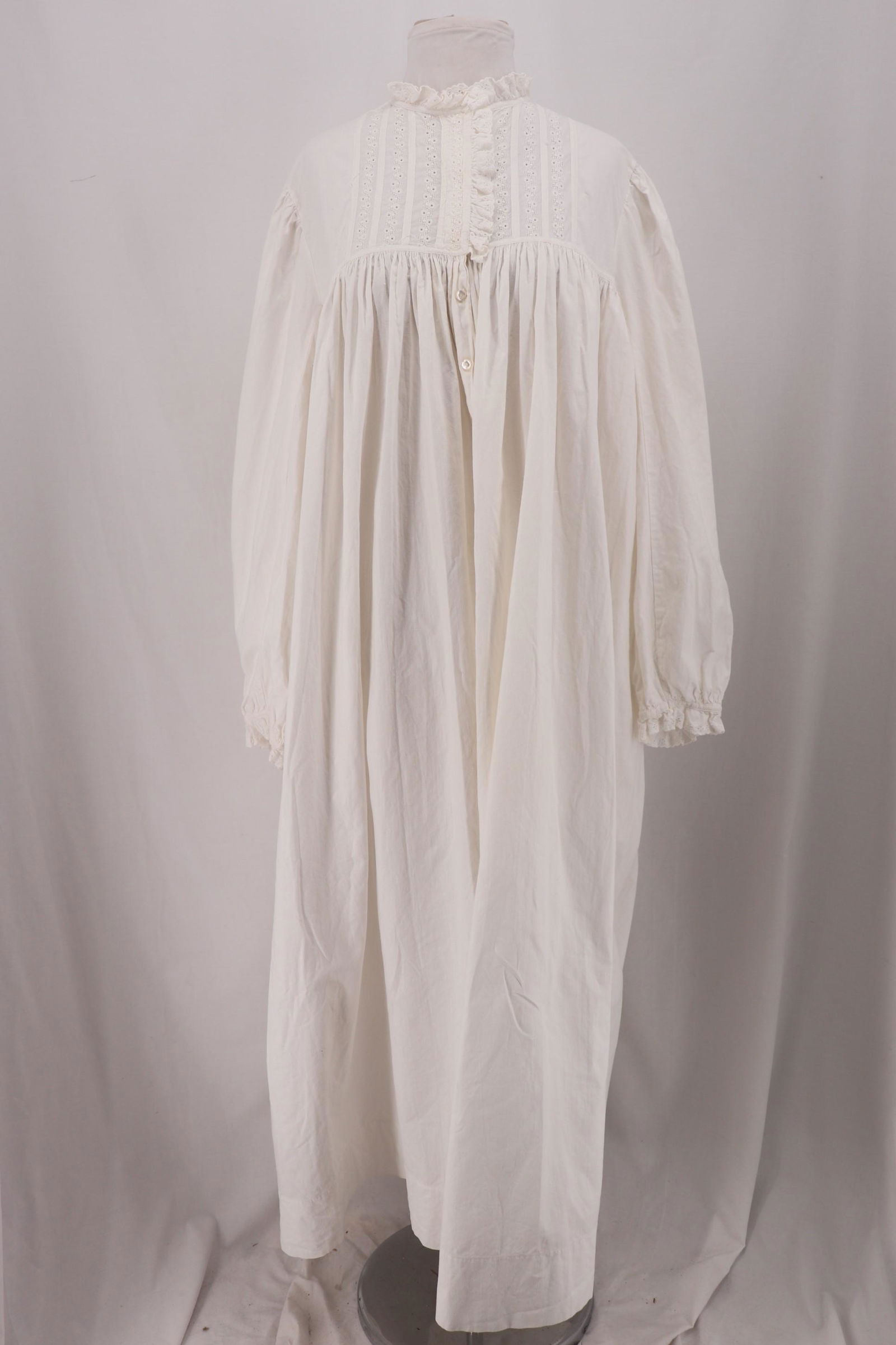 Victorian White Night Shirt/Gown with Eyelet (1 of 6)