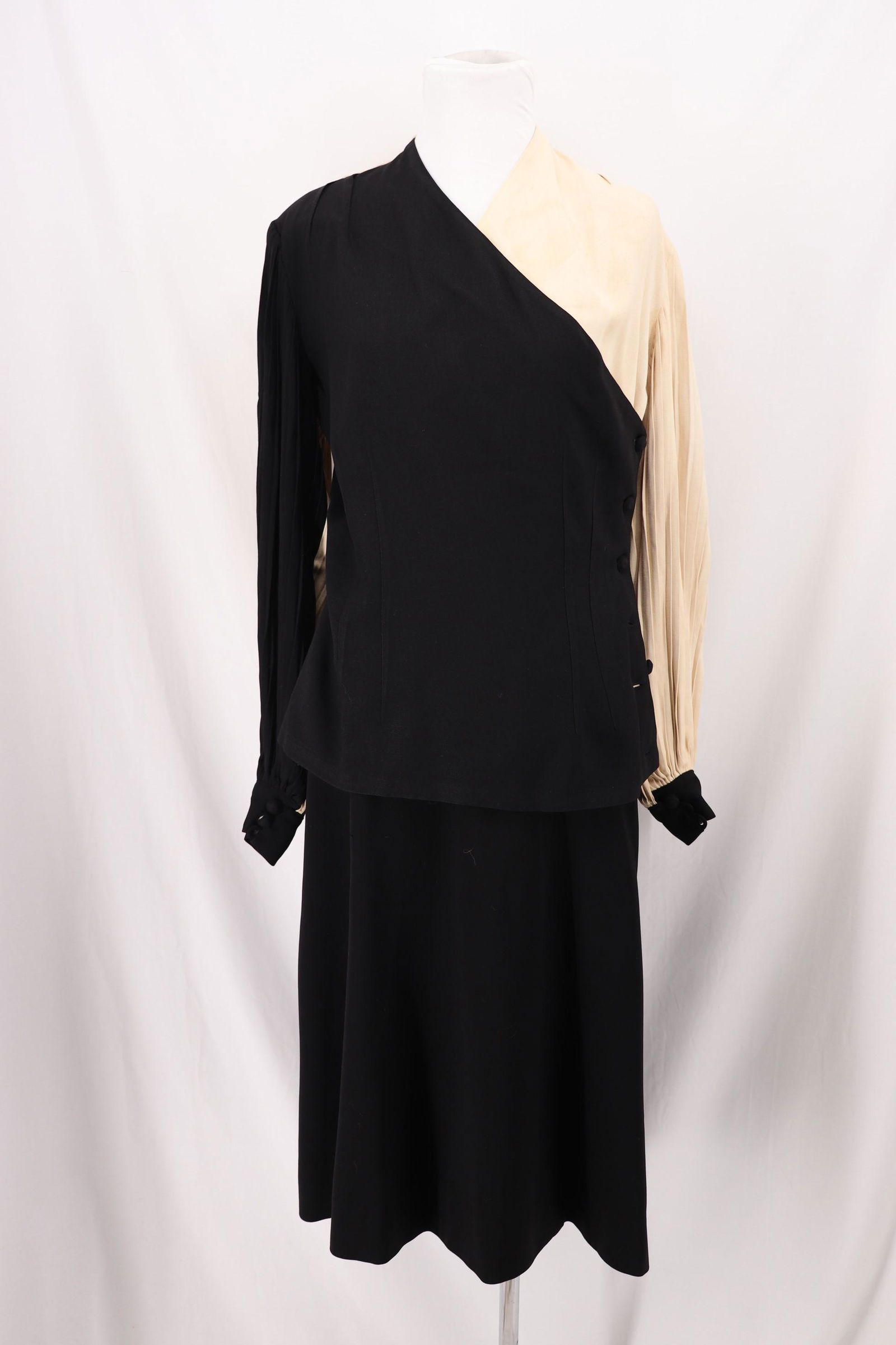 Vintage 1930's 2 Piece Color Block Skirt Set (1 of 11)