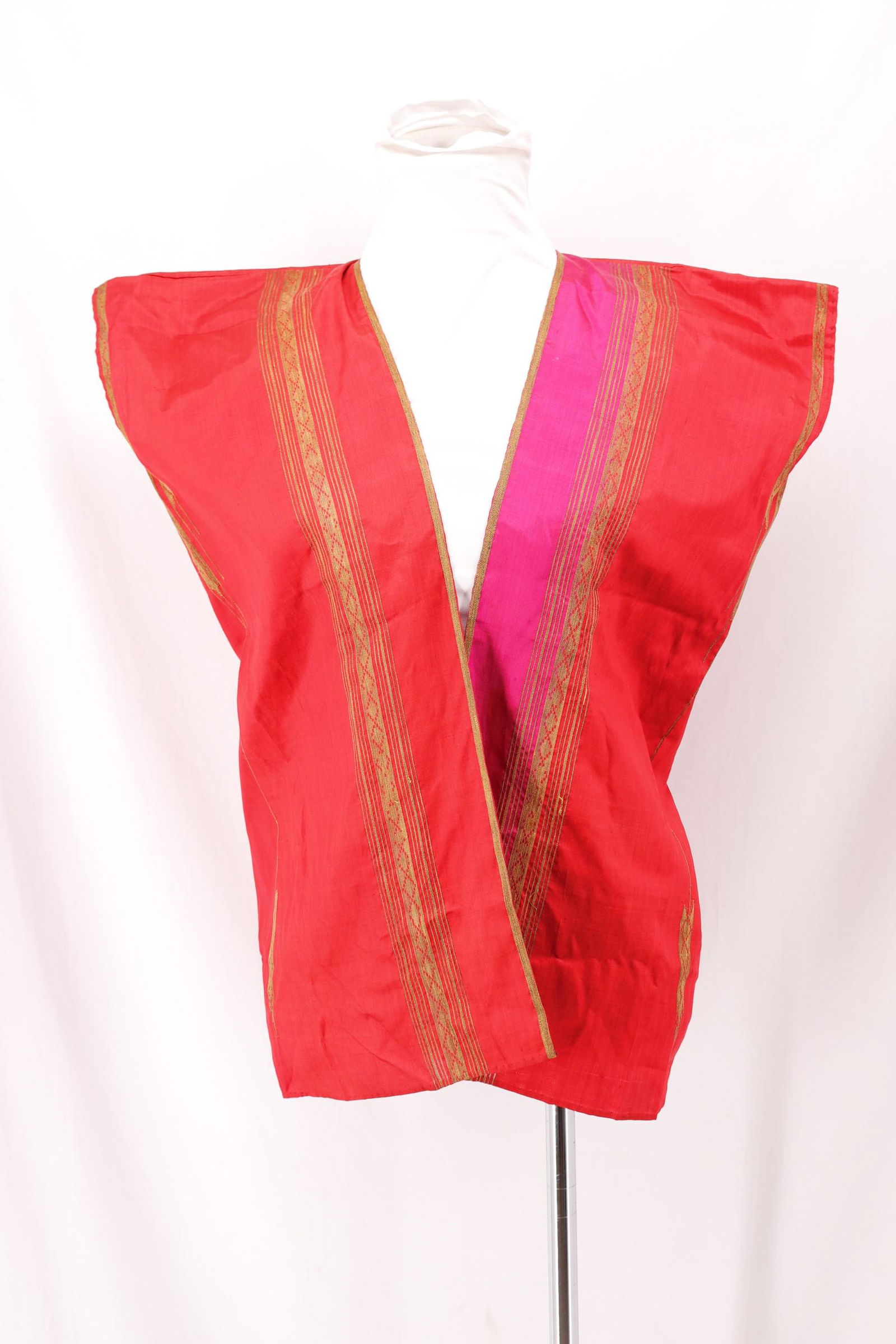 Vintage Silk Vest with Metallic Thread, Unisex (1 of 7)