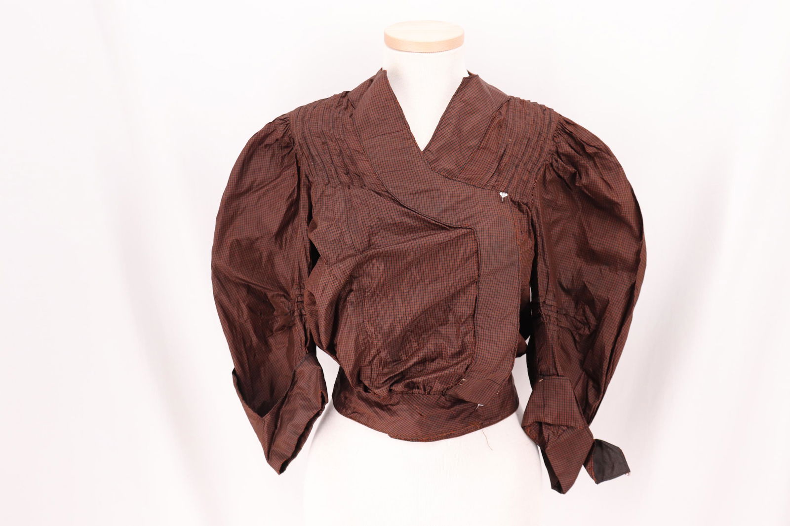 Antique Brown Silk Bodice (1 of 7)