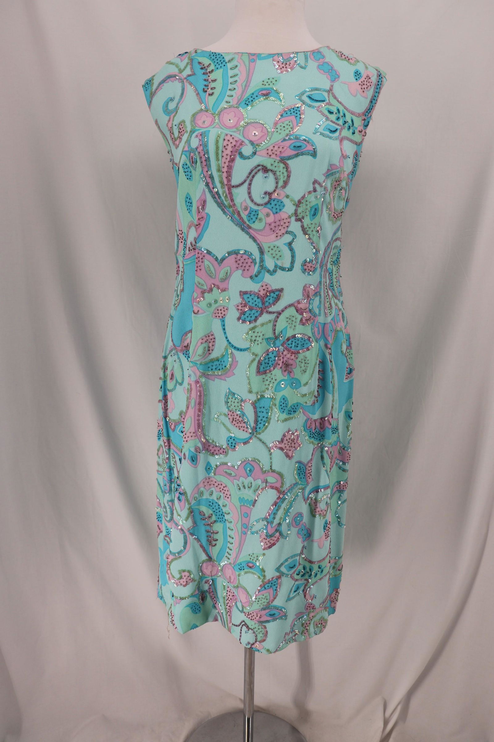 Vintage 1960's Sequin Floral Shift Dress (1 of 10)