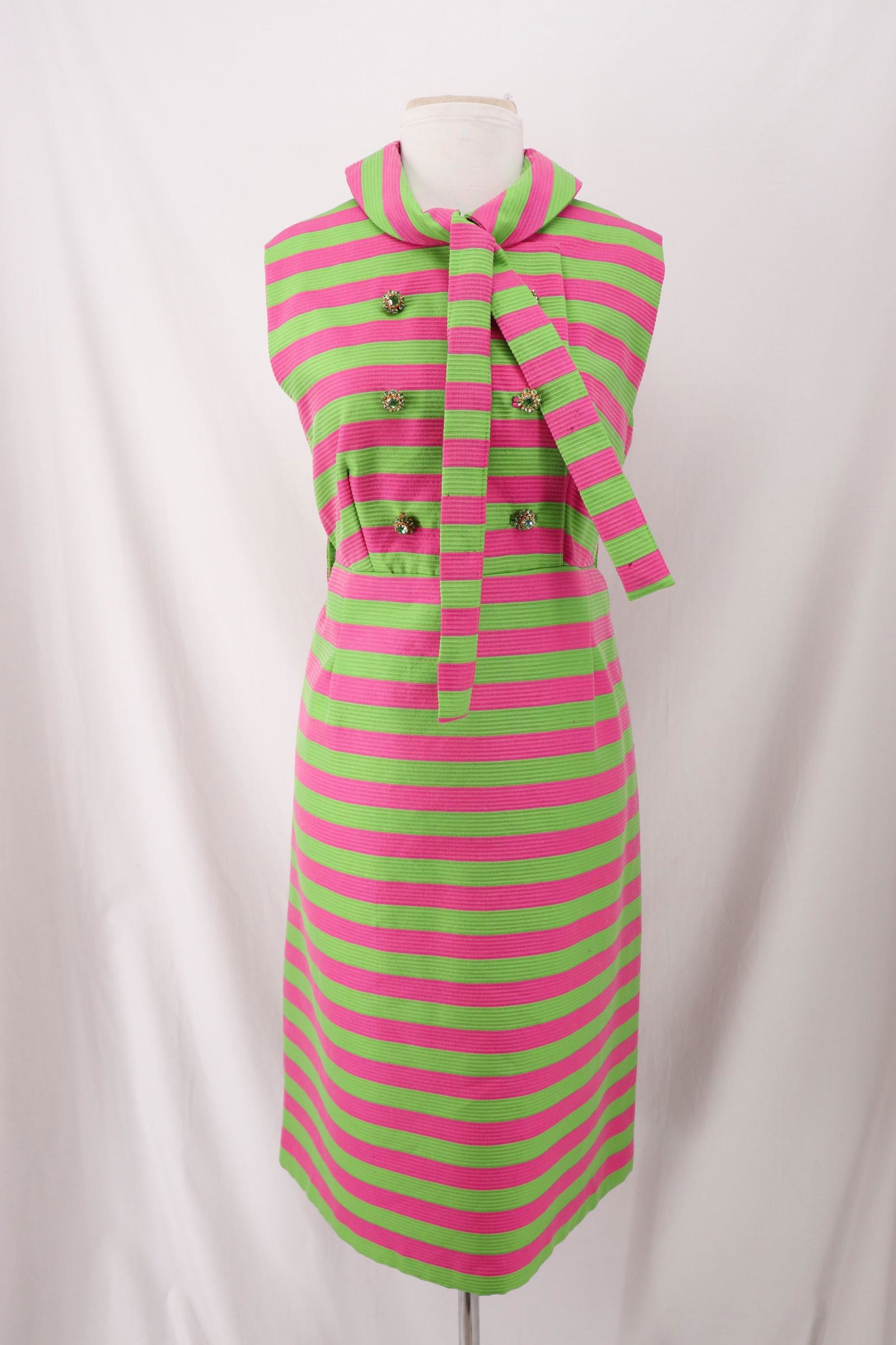 Vintage 1960's Mod Stripe Sheath Dress (1 of 10)