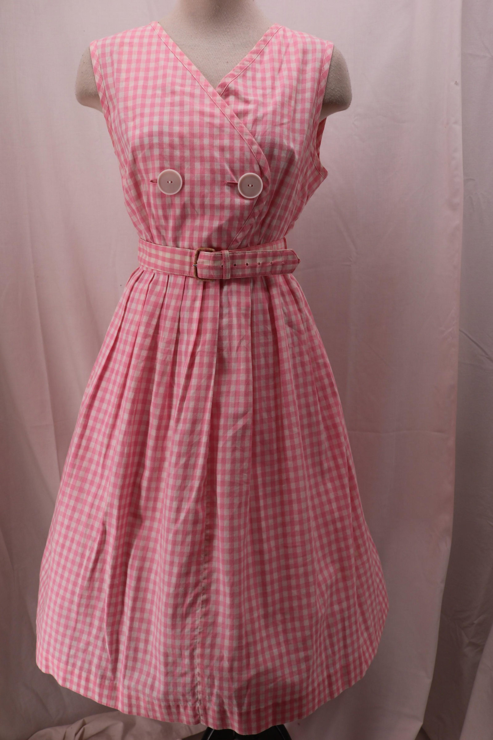 Vintage 1950'60's Pink Cotton Summer Dress (1 of 8)