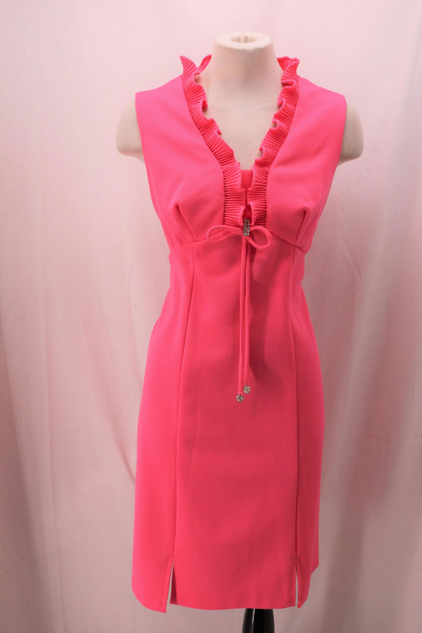 Vintage 1960's Hot Pink Cocktail Dress (1 of 5)