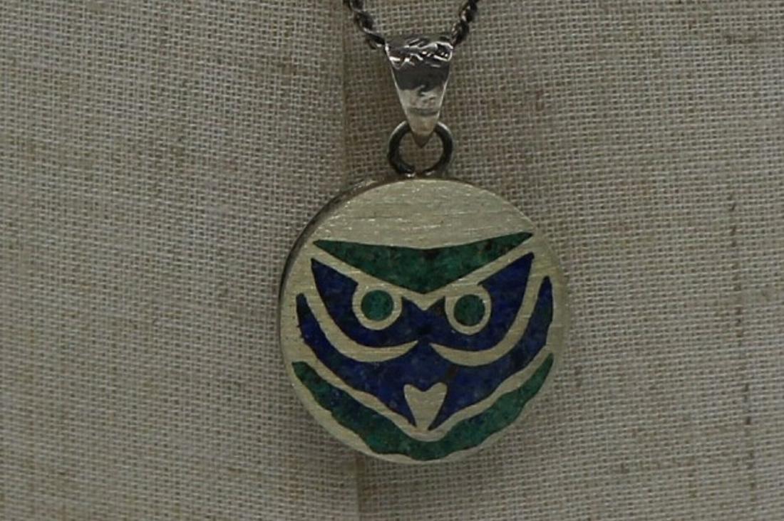 A Mexican 955 silver and turquoise and lapis mosaic (1 of 3)