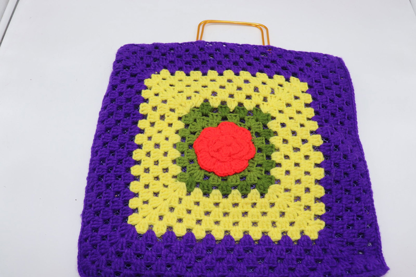 Vintage 1970's Lady's Pride Granny Square Tote (1 of 5)
