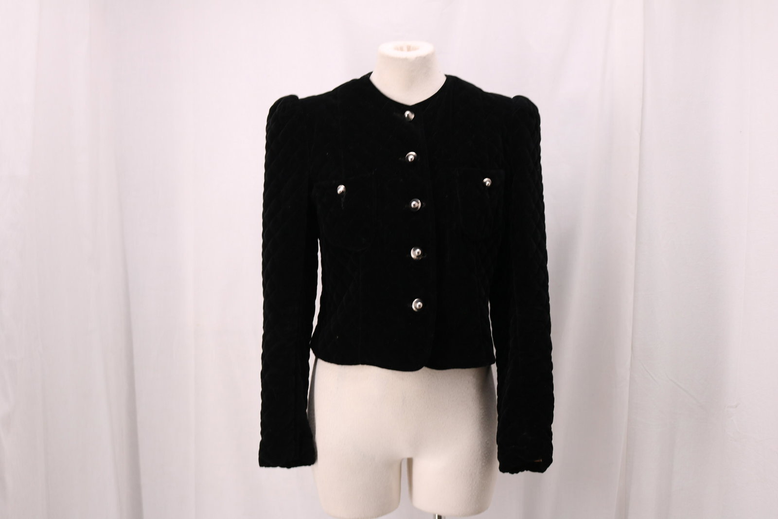 Vintage 1940's Ladies Quilted Velvet Crop Jacket (1 of 7)