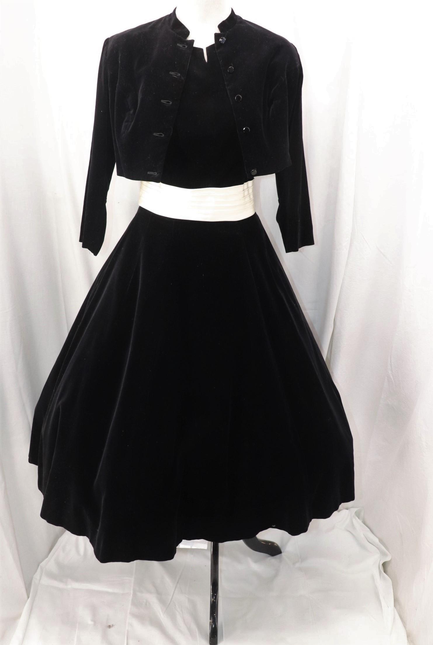 Vintage 1950's Johnny Herbert Original Velvet Dress & (1 of 11)