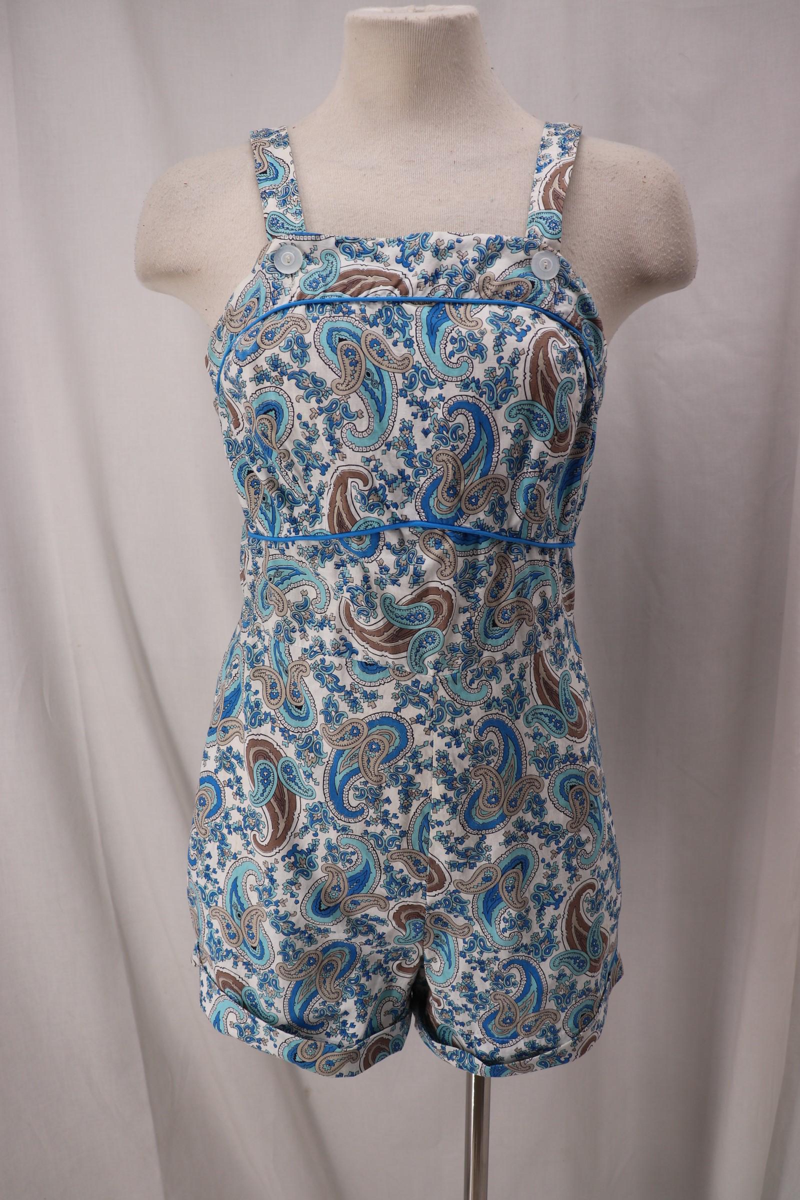 Vintage 1950's Blue Paisley Romper/Playsuit (1 of 4)