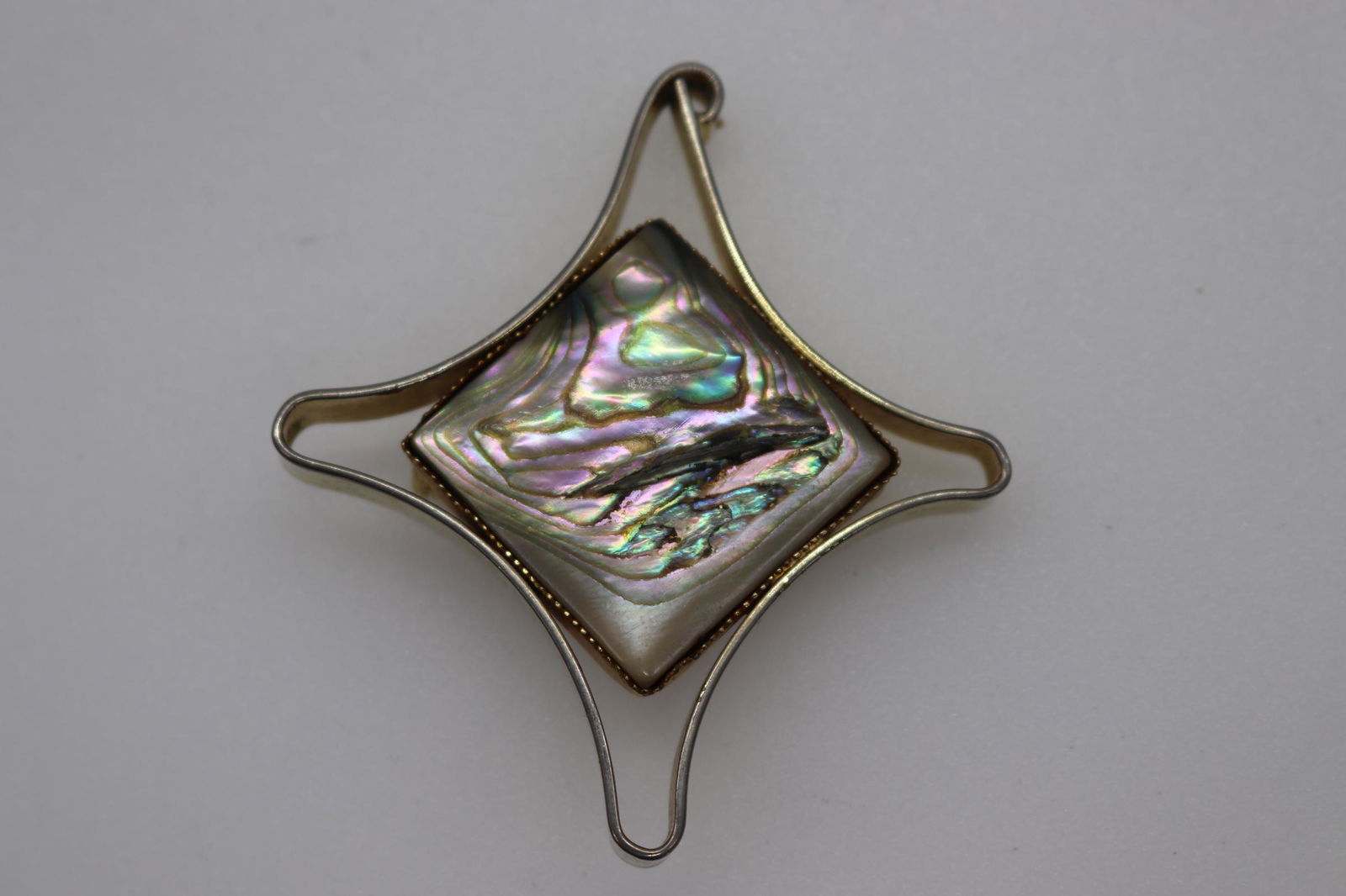 Vintage Signed De Nicola Abalone Shell Brooch (1 of 4)