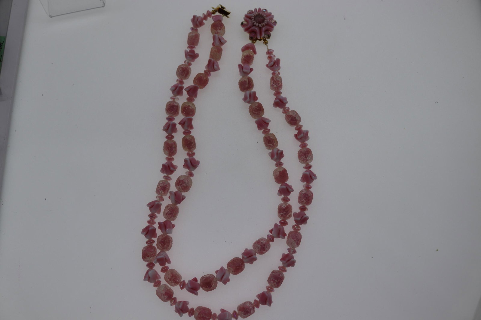 Vintage Pink Beaded Necklace Made in Western Germany (1 of 5)