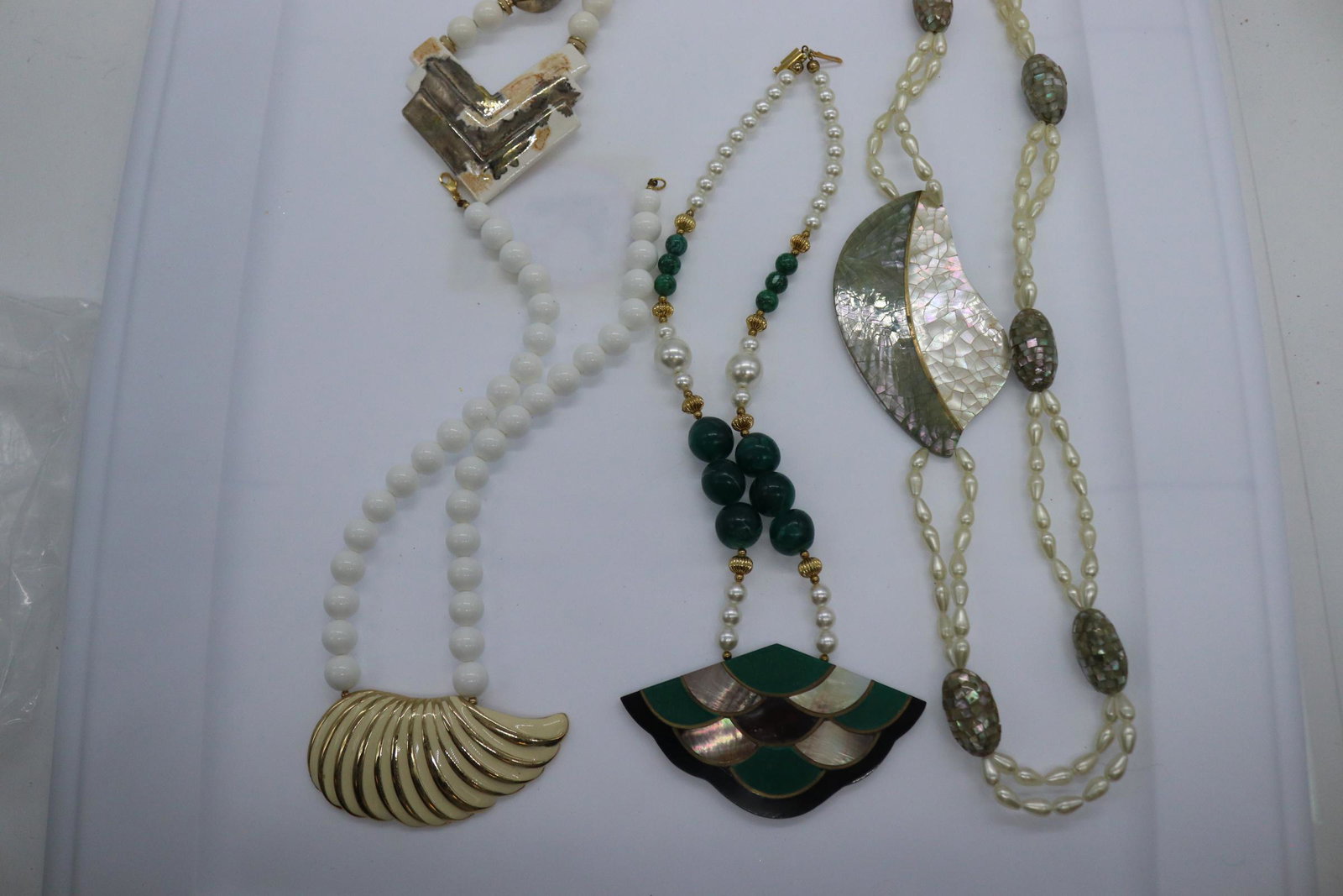 Lot of 4 Vintage Beaded Statement Necklaces (1 of 6)