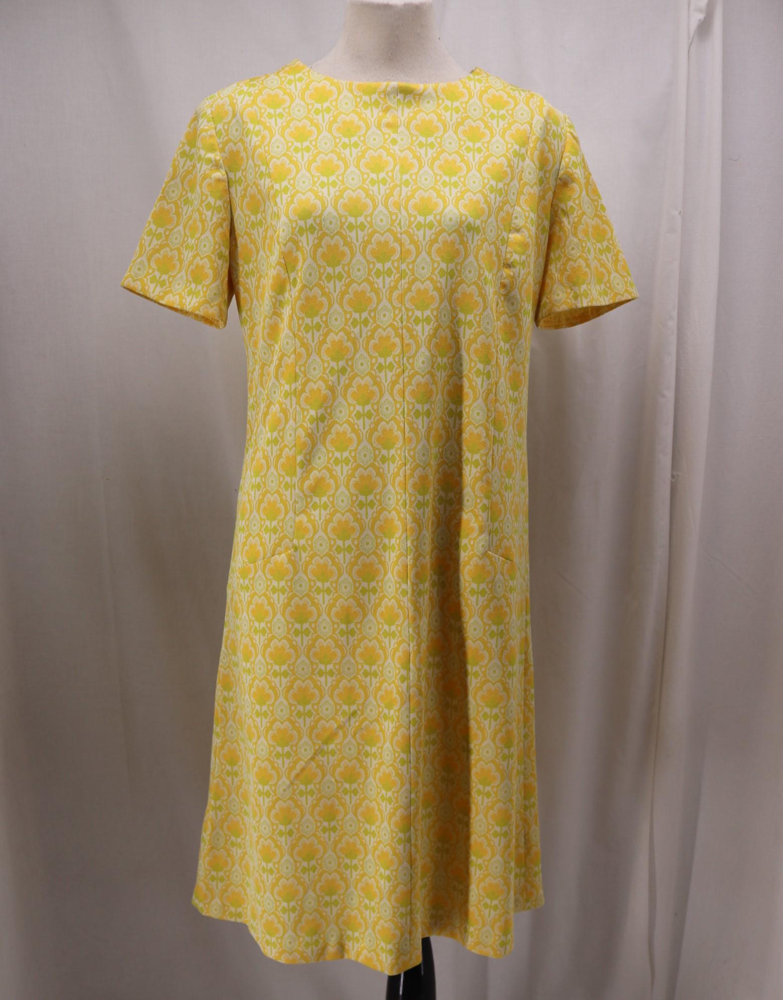 Vintage 1960's Yellow Floral Mod Shift Dress (1 of 5)