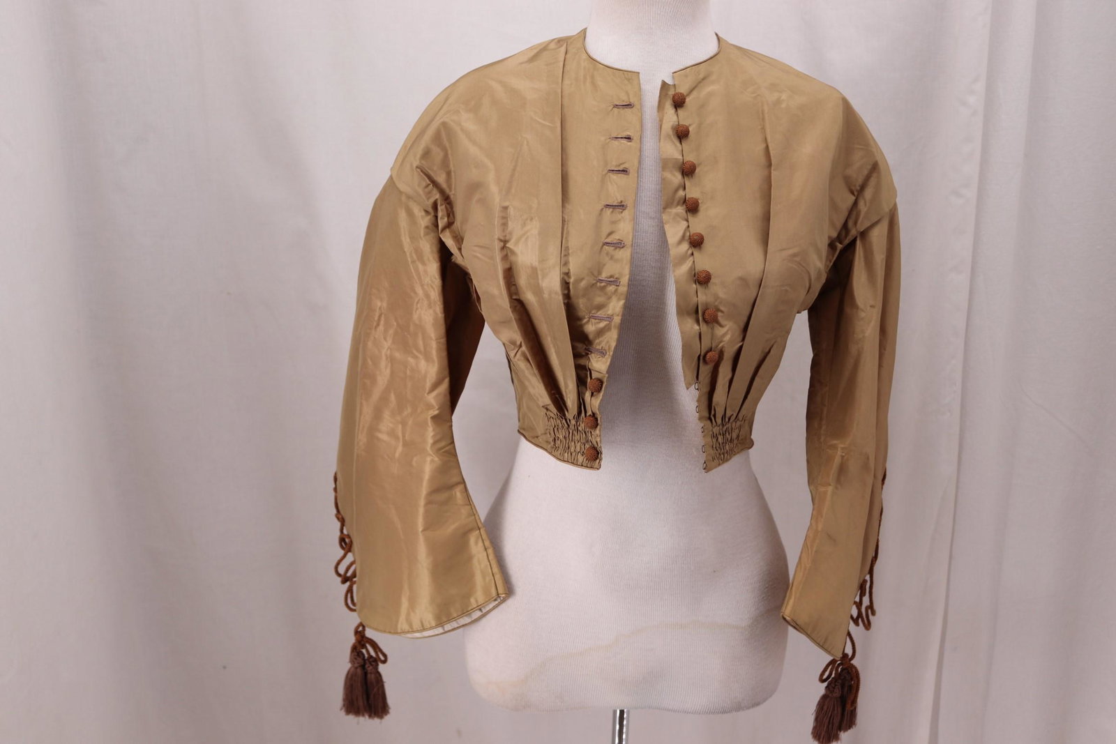 Antique Civil War Era Gold Taffeta Bodice With Copper (1 of 7)