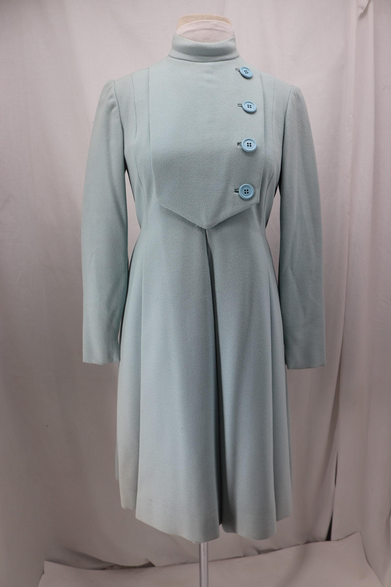 Vintage 1960's Blue Wool Coat Dress (1 of 7)
