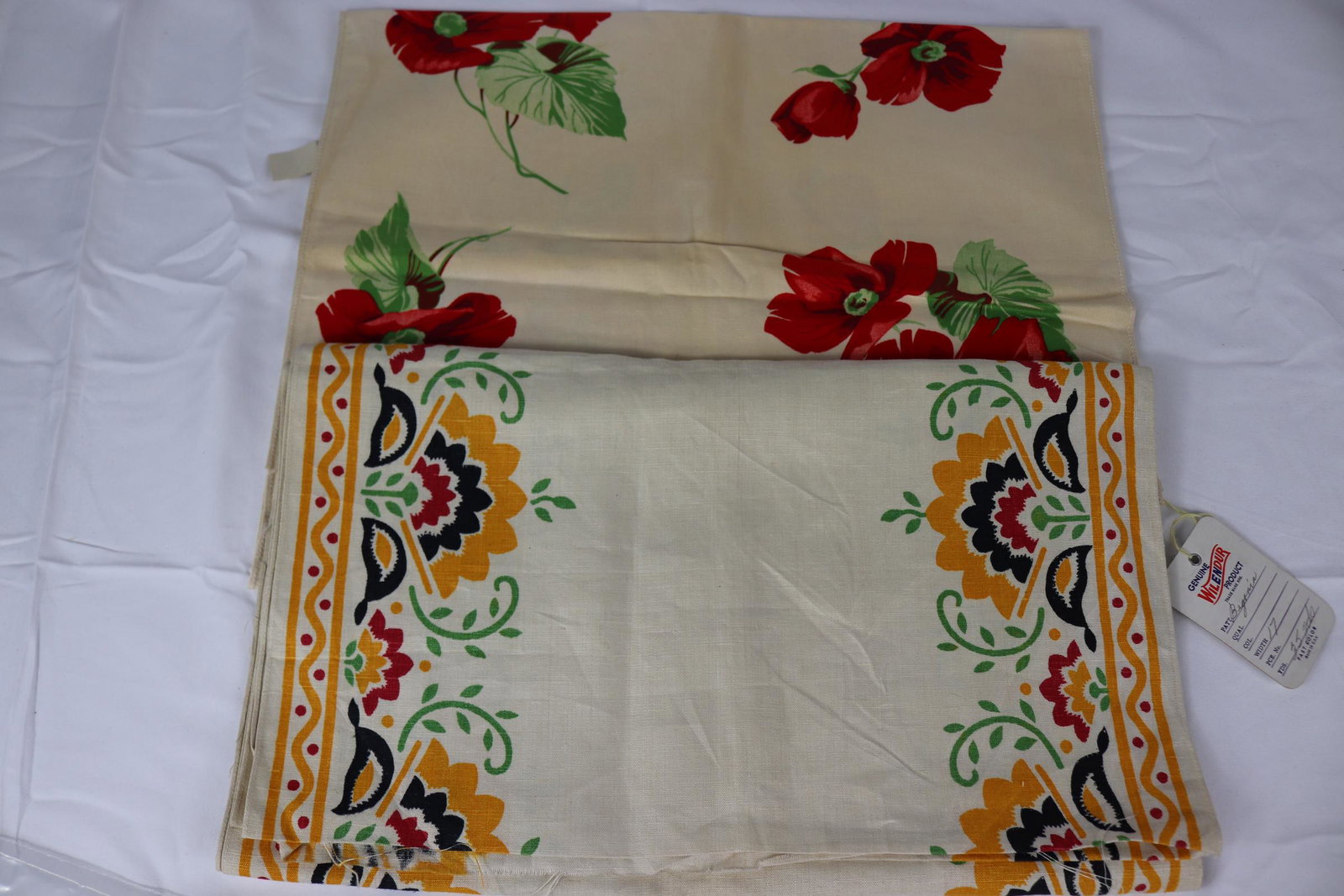 Lot of 2 Pieces of Kitchen Towel Yardage: one old store stock, see photos.