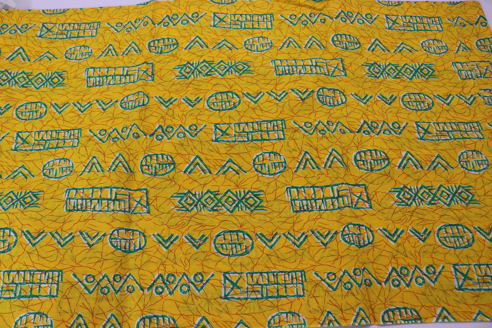 Vintage Yellow Abstract Print Fabric (1 of 3)