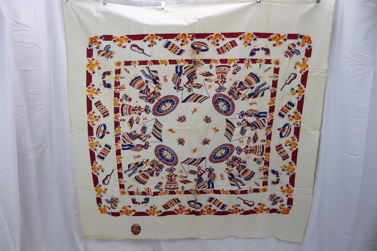 Vintage 1940's/50's Maxtex Mexican Print Tablecloth (1 of 9)