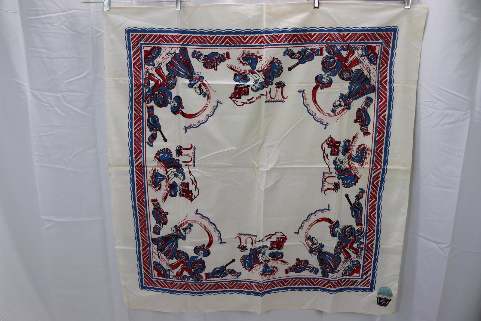 Vintage 1940's/50's Golden Prints Mexican Print Tablecloth (1 of 5)