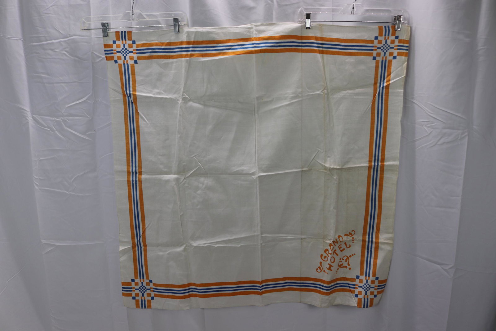 Vintage 1930's Grand Hotel Linen Tablecloth: Made in Czechoslovakia, 38x38, old store stock, see photos.